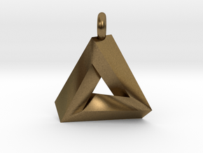 Penrose Triangle - Pendant (3cm | 3.5mm O-Ring) in Natural Bronze