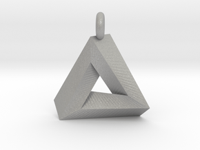 Penrose Triangle - Pendant (3cm | 3.5mm O-Ring) in Aluminum