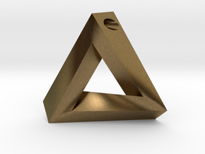 Penrose Triangle - Pendant (3.5cm | 3mm hole) in Natural Bronze