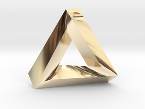 Penrose Triangle - Pendant (3.5cm | 3.5mm hole) in 14k Gold Plated Brass