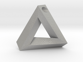 Penrose Triangle - Pendant (3.5cm | 3.5mm hole) in Aluminum