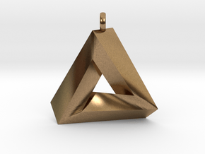 Penrose Triangle - Pendant (3cm | 2.5mm O-Ring) in Natural Brass
