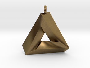 Penrose Triangle - Pendant (3cm | 2.5mm O-Ring) in Natural Bronze
