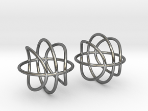 Basketball Wireframe Earrings in Polished Silver
