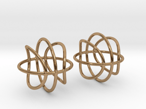 Basketball Wireframe Earrings in Polished Brass