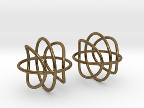 Basketball Wireframe Earrings in Polished Bronze