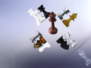 MILOSAURUS Chess MINI Staunton King in Tan Fine Detail Plastic