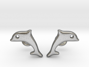  Dolphin Cufflinks in Natural Silver