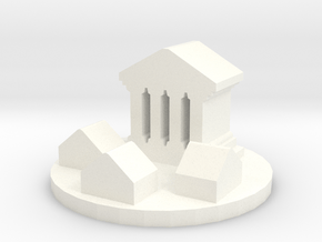 Game Piece, Ancient Greco-Roman City Token in White Processed Versatile Plastic