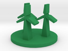 Game Piece, Wind Farm in Green Processed Versatile Plastic