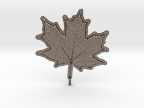 Maple Leaf Rock in Polished Bronzed Silver Steel