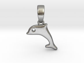 Dolphin Pendant in Natural Silver