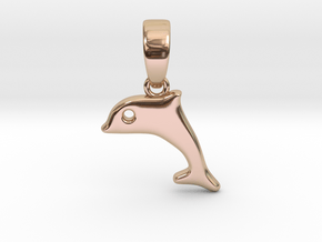 Dolphin Pendant in 14k Rose Gold Plated Brass
