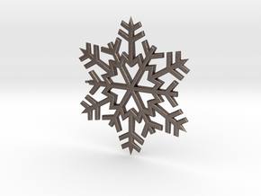 Snowflake Pendant in Polished Bronzed Silver Steel