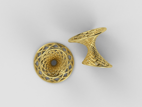 Diagrid Cufflinks - Circle in 18k Gold Plated Brass
