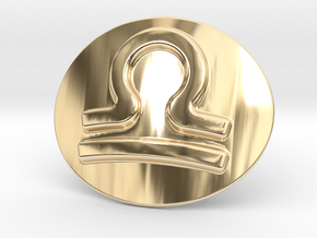 Libra Belt Buckle in 14k Gold Plated Brass