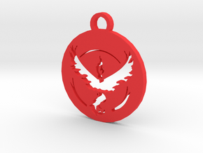 Team Valor Keychain - Pokemon GO in Red Processed Versatile Plastic