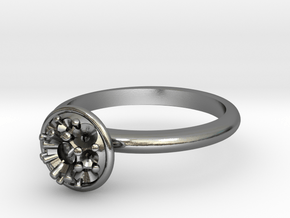 Bouquet Engagement Ring in Polished Silver