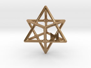 MILOSAURUS Tetrahedral 3D Star of David Pendant in Polished Brass