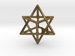 MILOSAURUS Tetrahedral 3D Star of David Pendant in Polished Bronze