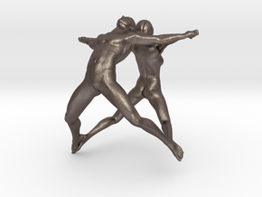 Hooped Joy Figures 70mm in Polished Bronzed Silver Steel