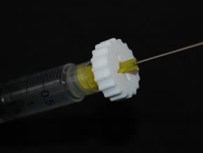 Luer Lock Wrench for Syringe Caps and Needles in White Processed Versatile Plastic
