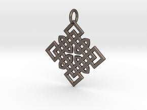 Celtic Cross Pattern Pendant in Polished Bronzed Silver Steel