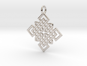 Celtic Cross Pattern Pendant in Rhodium Plated Brass