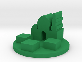 Game Piece, Medieval Arabic City Token in Green Processed Versatile Plastic