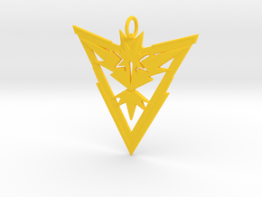 Team Instinct Pendant - Pokemon Go - Zapdos in Yellow Processed Versatile Plastic