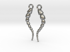 Leptohalysis Benthic Foraminiferan Earrings in Natural Silver