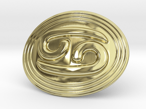 Cancer Belt Buckle in 18k Gold Plated Brass