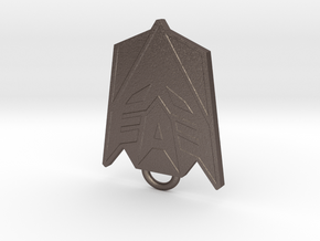 Decepticon Fan Keychain in Polished Bronzed Silver Steel