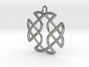 Celtic Square Cross Pendant in Natural Silver
