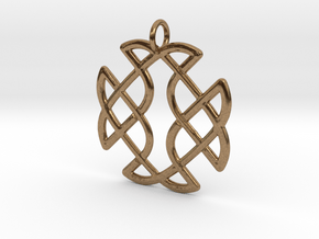 Celtic Square Cross Pendant in Natural Brass
