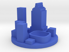 Game Piece, Modern City Token in Blue Processed Versatile Plastic