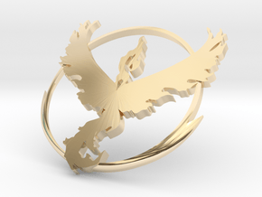 PokemonGo Team Valor Car Badge Emblem in 14k Gold Plated Brass