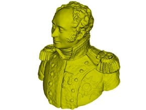 1/9 scale General Joseph Piston bust in Clear Ultra Fine Detail Plastic