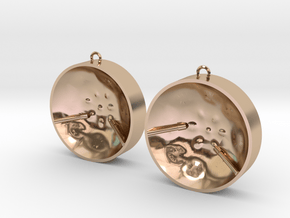 Double Tenor "damntingself" earrings, L in 14k Rose Gold Plated Brass