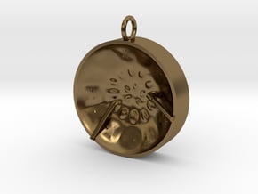Low Tenor "damntingself" steelpan pendant, M in Polished Bronze
