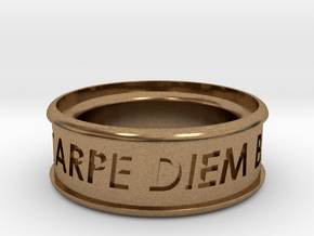 Carpe Diem Ring 5 Inch Diameter in Natural Brass