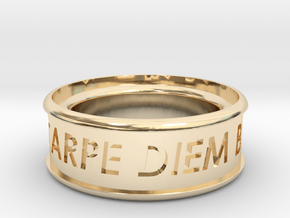 Carpe Diem Ring 5 Inch Diameter in 14k Gold Plated Brass