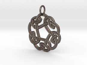Celtic Circle Knot Pendant (steel) in Polished Bronzed Silver Steel