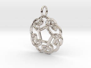 Celtic Circle Knot Pendant (small) in Rhodium Plated Brass