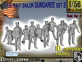 1-56 US Navy Dungaree Set 2 in Tan Fine Detail Plastic