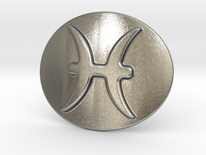 Pisces Belt Buckle in Natural Silver