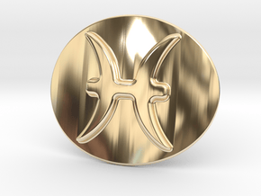 Pisces Belt Buckle in 14K Yellow Gold