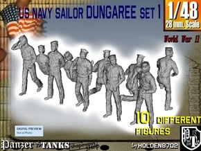 1-48 US Navy Dungaree Set 1 in Tan Fine Detail Plastic