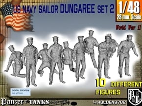 1-48 US Navy Dungaree Set 2 in Tan Fine Detail Plastic