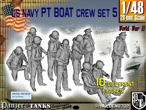 1-48 US Navy PT Boat Crew Set5 in Tan Fine Detail Plastic